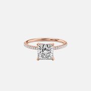  The Pave Petal Kamellie Princess Lab Diamond Ring 18k Rose Gold 001