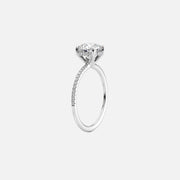  The Pave Sarah Emerald Moissanite Ring 18k White Gold 002