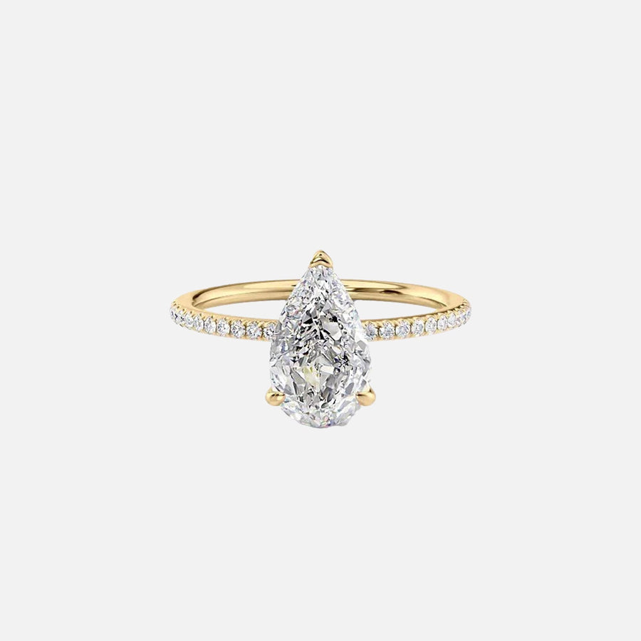  The Pave Sarah Pear Lab Diamond Ring 14k Yellow Gold 002