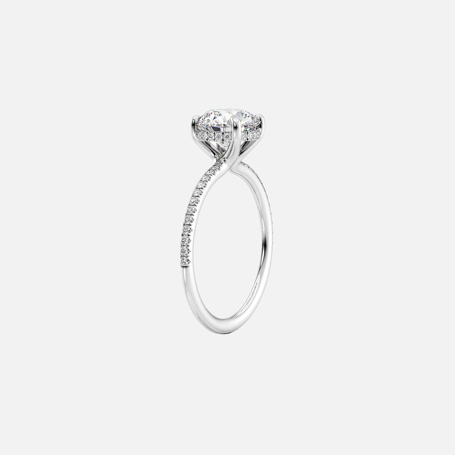  The Pave Sarah Pear Lab Diamond Ring 18k White Gold 002