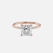  The Pave Sarah Princess Moissanite Ring 14k Rose Gold 001
