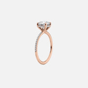  The Pave Sarah Radiant Lab Diamond Ring 14k Rose Gold 002