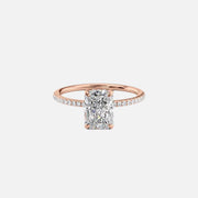  The Pave Sarah Radiant Lab Diamond Ring 18k Rose Gold 001