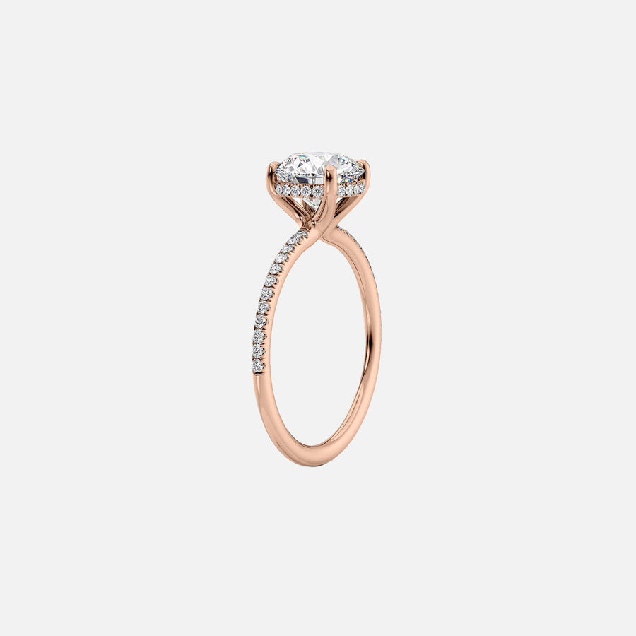  The Pave Sarah Radiant Lab Diamond Ring 18k Rose Gold 002