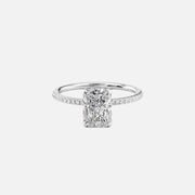  The Pave Sarah Radiant Moissanite Ring 18k White Gold 001