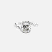  The Pave Skyler Cushion Moissanite Ring 18k White Gold 001