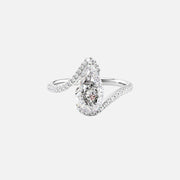  The Pave Skyler Pear Moissanite Ring 18k White Gold 001