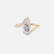  The Pave Skyler Pear Moissanite Ring 18k Yellow Gold 001
