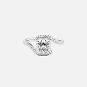  The Pave Skyler Princess Moissanite Ring 14k White Gold 001