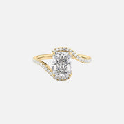 The Pave Skyler Radiant Moissanite Ring 14k Yellow Gold 001