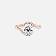  The Pave Skyler Round Moissanite Ring 18k Rose Gold 001