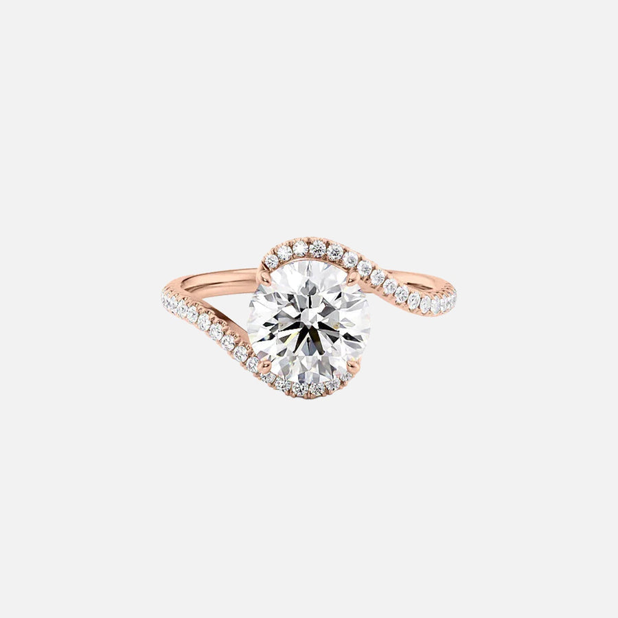  The Pave Skyler Round Moissanite Ring 18k Rose Gold 001