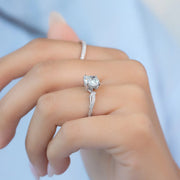  The Pave Twig Cushion Lab Diamond Ring 14k White Gold 004