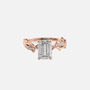  The Pave Twig Emerald Moissanite Ring 14k Rose Gold 001