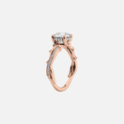  The Pave Twig Marquise Lab Diamond Ring 18k Rose Gold 002