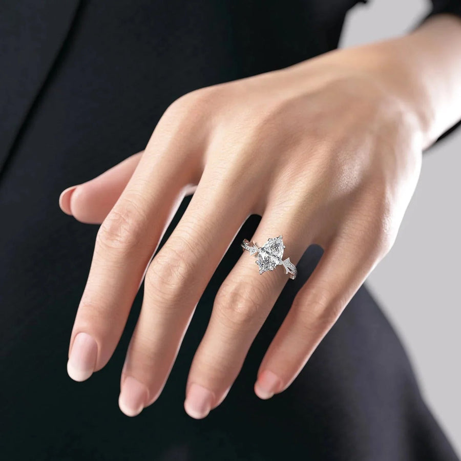  The Pave Twig Marquise Lab Diamond Ring 18k White Gold 004 Final