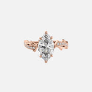  The Pave Twig Marquise Moissanite Ring 14k Rose Gold 001