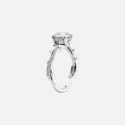  The Pave Twig Pear Lab Diamond Ring 18k White Gold 002