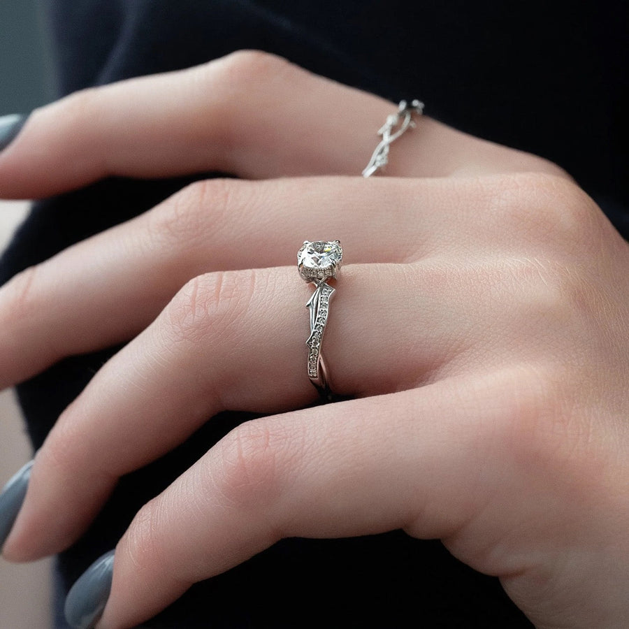  The Pave Twig Round Lab Diamond Ring 18k White Gold 004 Final