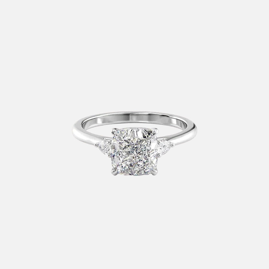  The Pears Liv Cushion Moissanite Ring 14k White Gold 001