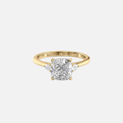  The Pears Liv Cushion Moissanite Ring 18k Yellow Gold 001