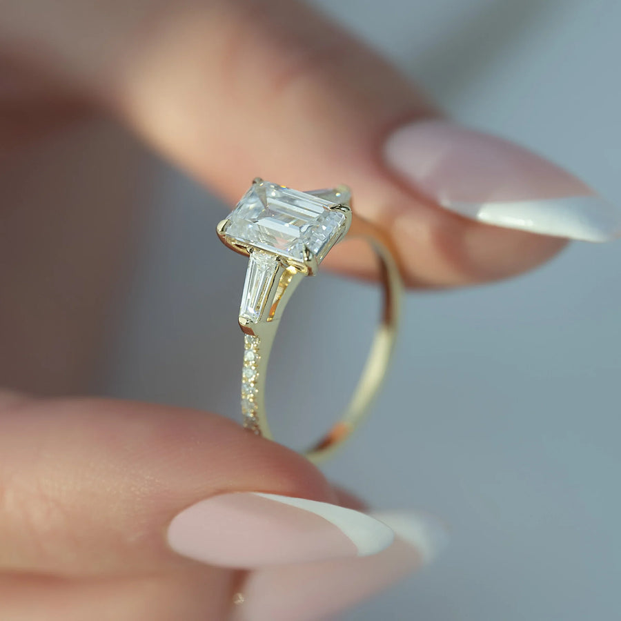  The Pears Liv Emerald Moissanite Ring 14k Yellow Gold 003 Final