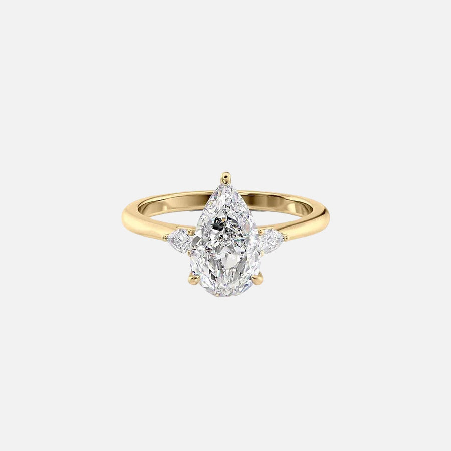  The Pears Liv Pear Moissanite Ring 18k Yellow Gold 001