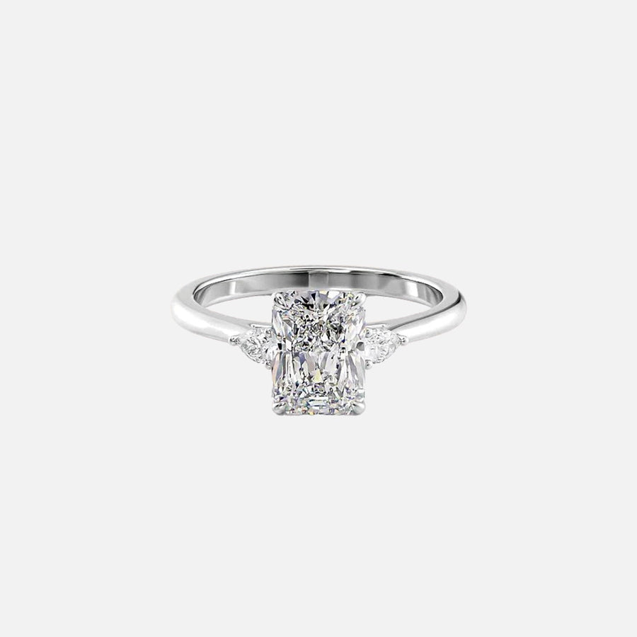  The Pears Liv Radiant Moissanite Ring 14k White Gold 001