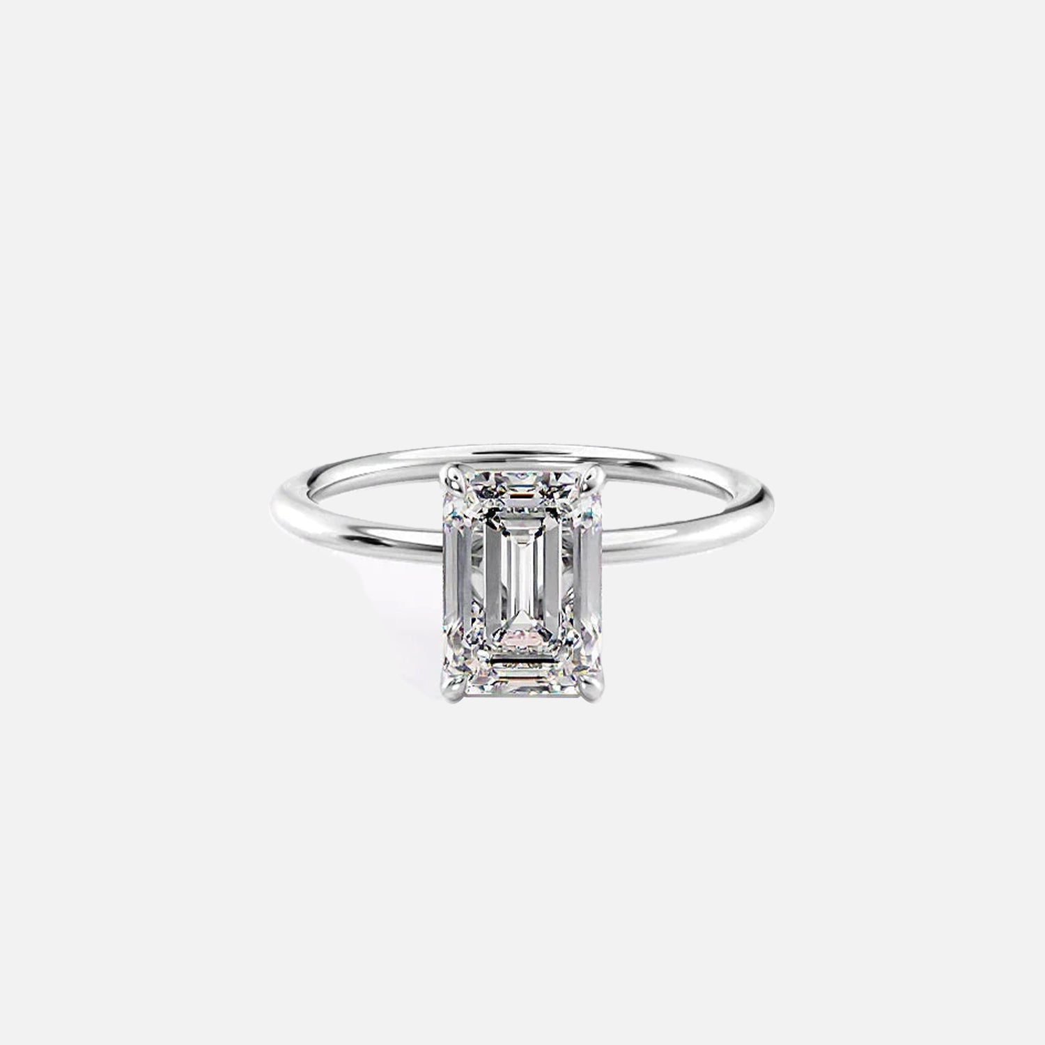 The Petal Emerald Solitaire Moissanite Ring - KNT - Engagement Rings, Wedding Bands & Fine Jewelry