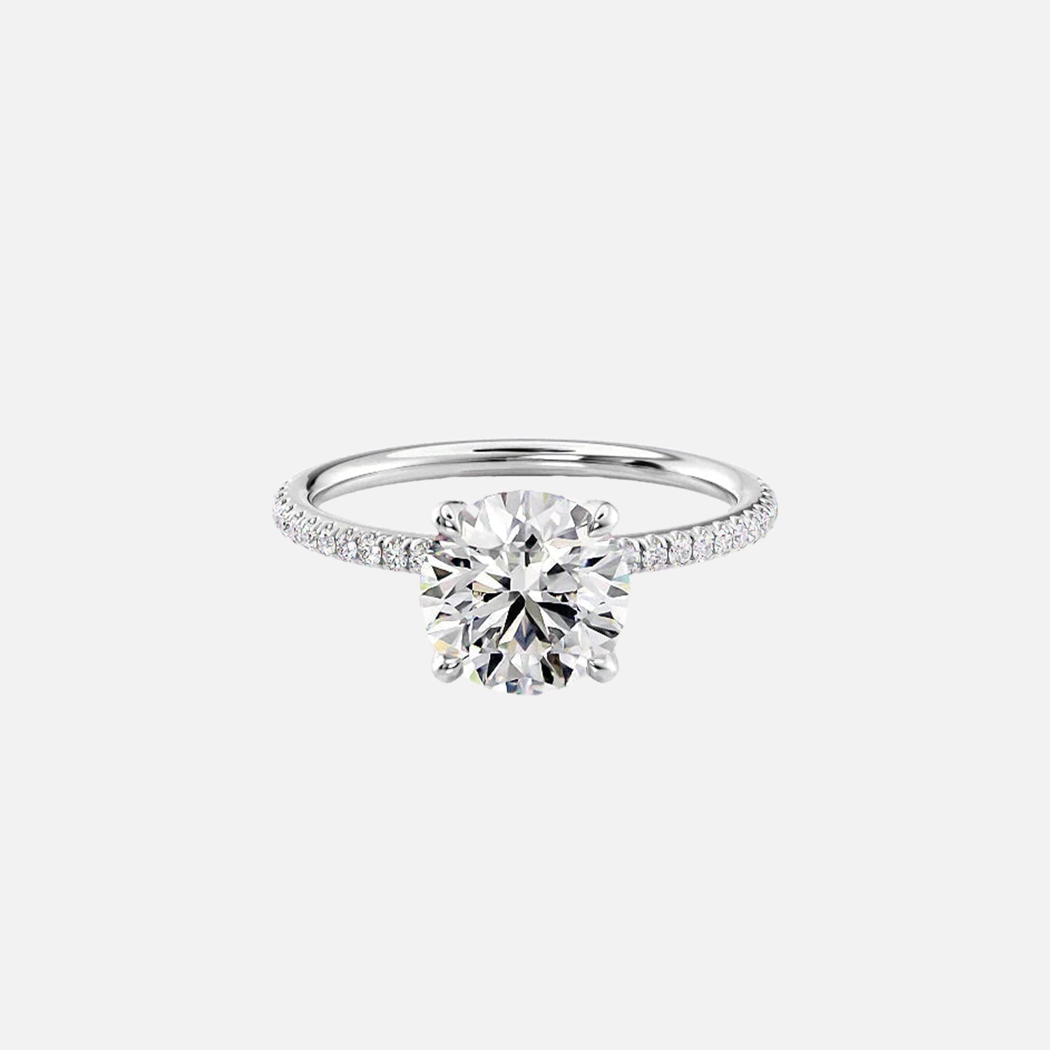 The Petal Round Pave Moissanite Ring - KNT - Engagement Rings, Wedding Bands & Fine Jewelry