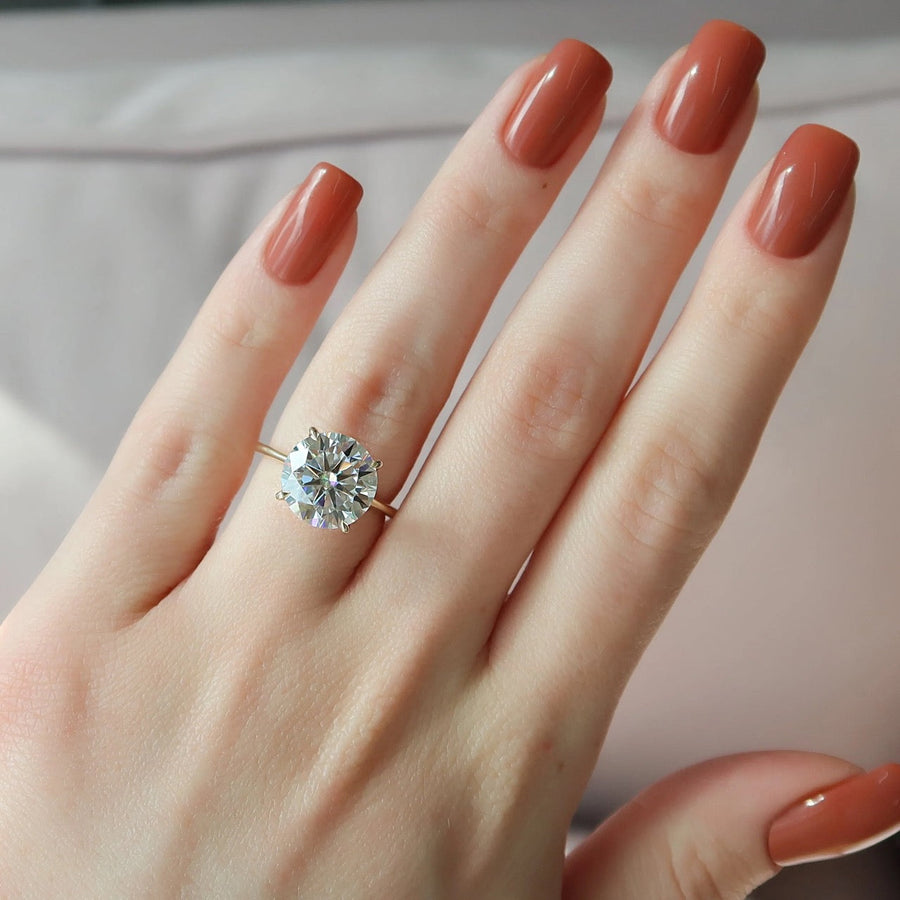 The Petal Round Solitaire Moissanite Ring - KNT - Engagement Rings, Wedding Bands & Fine Jewelry