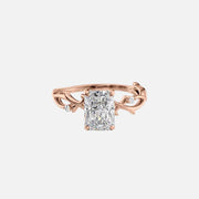  The Polished Twig Polished Radiant Lab Diamond Ring 14k Rose Gold 001