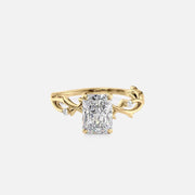 The Polished Twig Polished Radiant Lab Diamond Ring 14k Yellow Gold 001