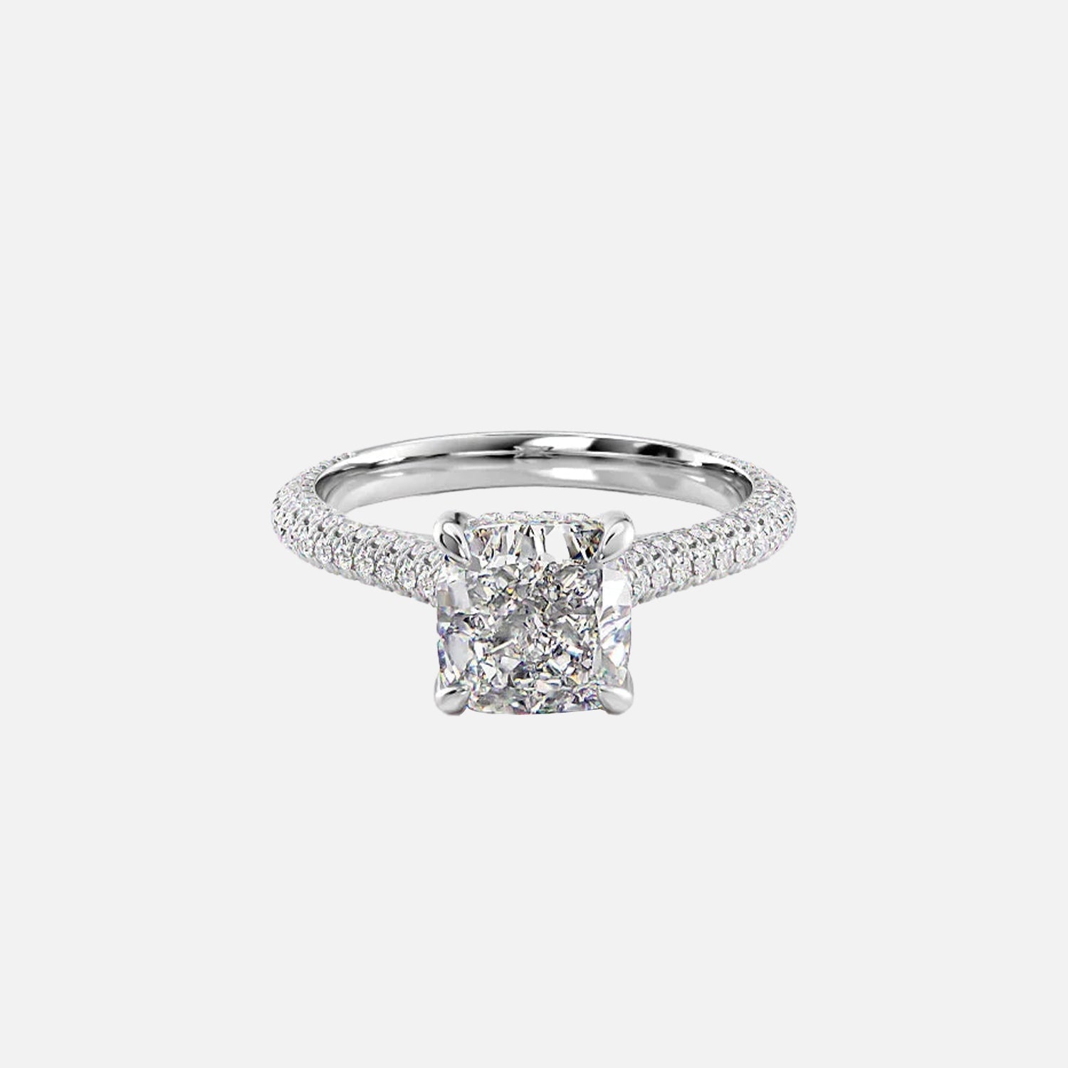  The Rachel Cushion Lab Diamond Ring 14k White Gold 001