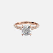  The Rachel Cushion Moissanite Ring 14k Rose Gold 001