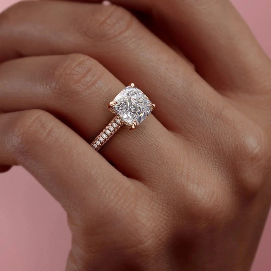  The Rachel Cushion Moissanite Ring 18k Rose Gold 004 Final