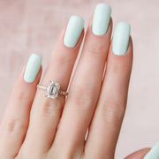  The Rachel Emerald Lab Diamond Ring 18k Rose Gold 003