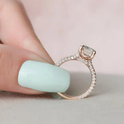  The Rachel Emerald Lab Diamond Ring 18k Rose Gold 004 Final