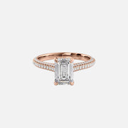  The Rachel Emerald Moissanite Ring 18k Rose Gold 001