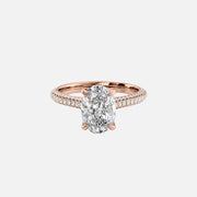  The Rachel Oval Lab Diamond Ring 14k Rose Gold 001