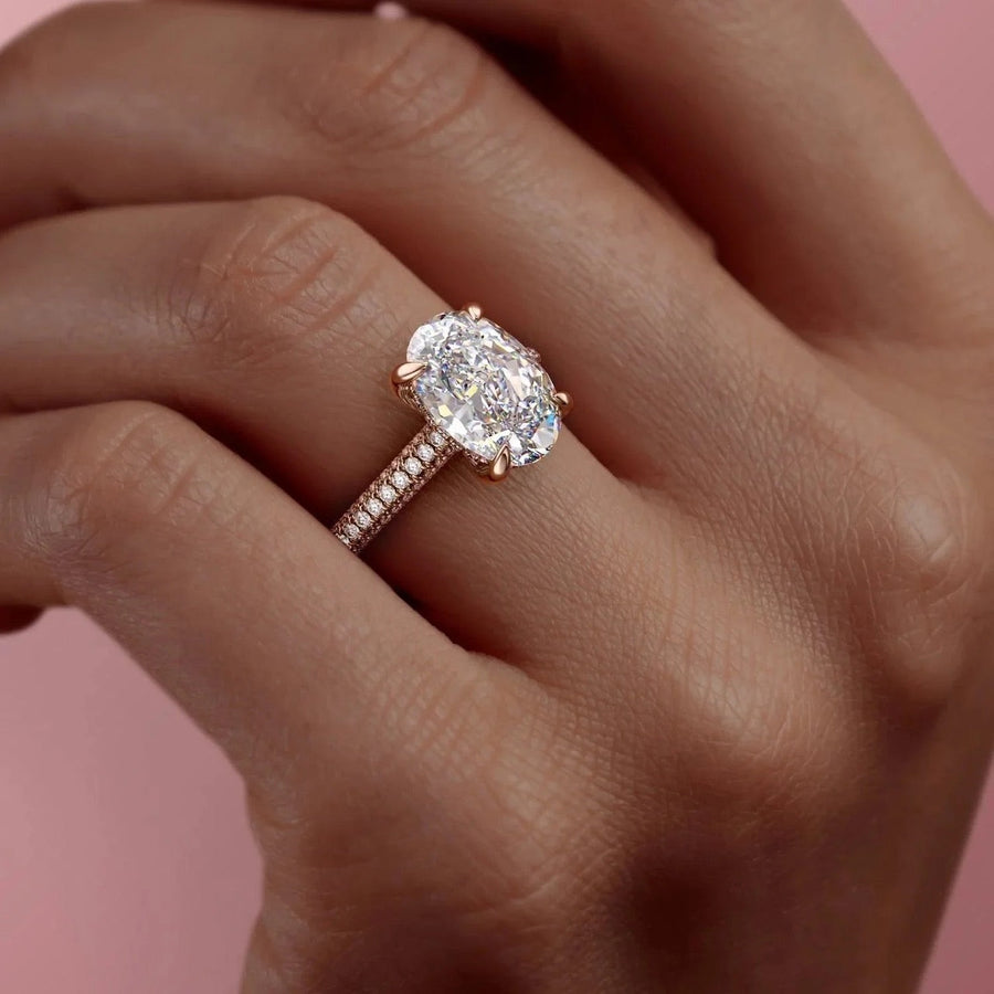  The Rachel Oval Moissanite Ring 14k Rose Gold 004 Final
