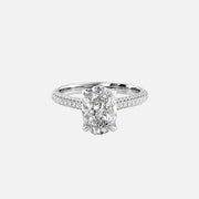  The Rachel Oval Moissanite Ring 14k White Gold 001