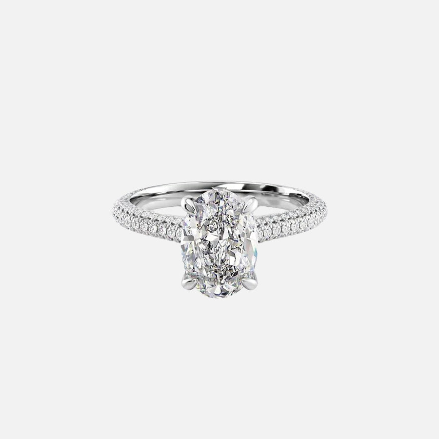  The Rachel Oval Moissanite Ring 14k White Gold 001