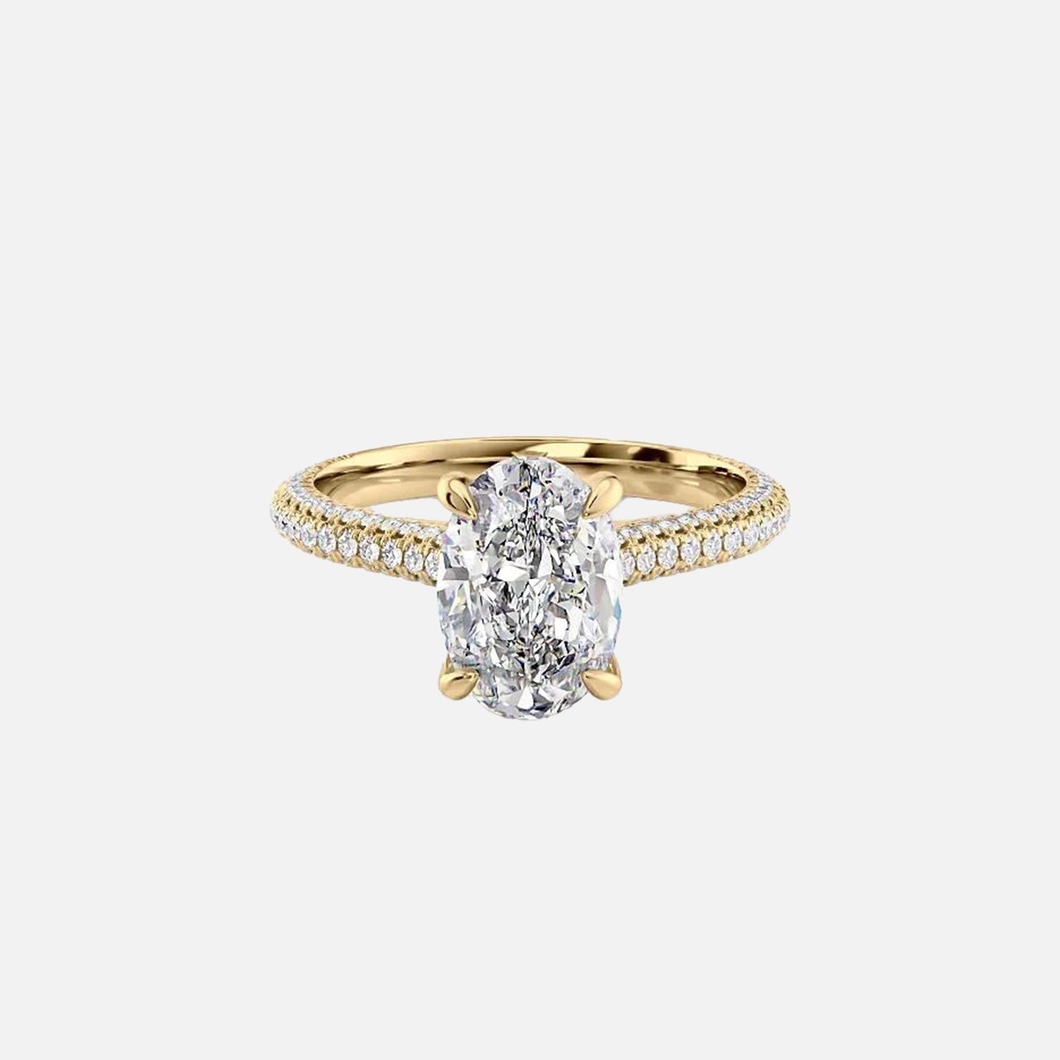 The Rachel Oval Moissanite Ring 14k Yellow Gold 001