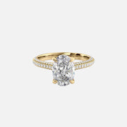 The Rachel Oval Moissanite Ring 14k Yellow Gold 001