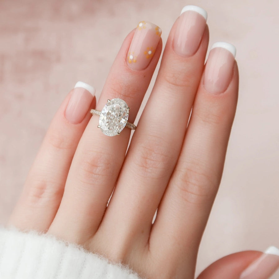  The Rachel Oval Moissanite Ring 14k Yellow Gold 003