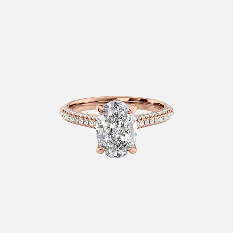  The Rachel Oval Moissanite Ring 18k Rose Gold 001