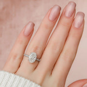  The Rachel Oval Moissanite Ring 18k White Gold 003