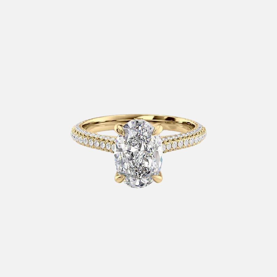  The Rachel Oval Moissanite Ring 18k Yellow Gold 001