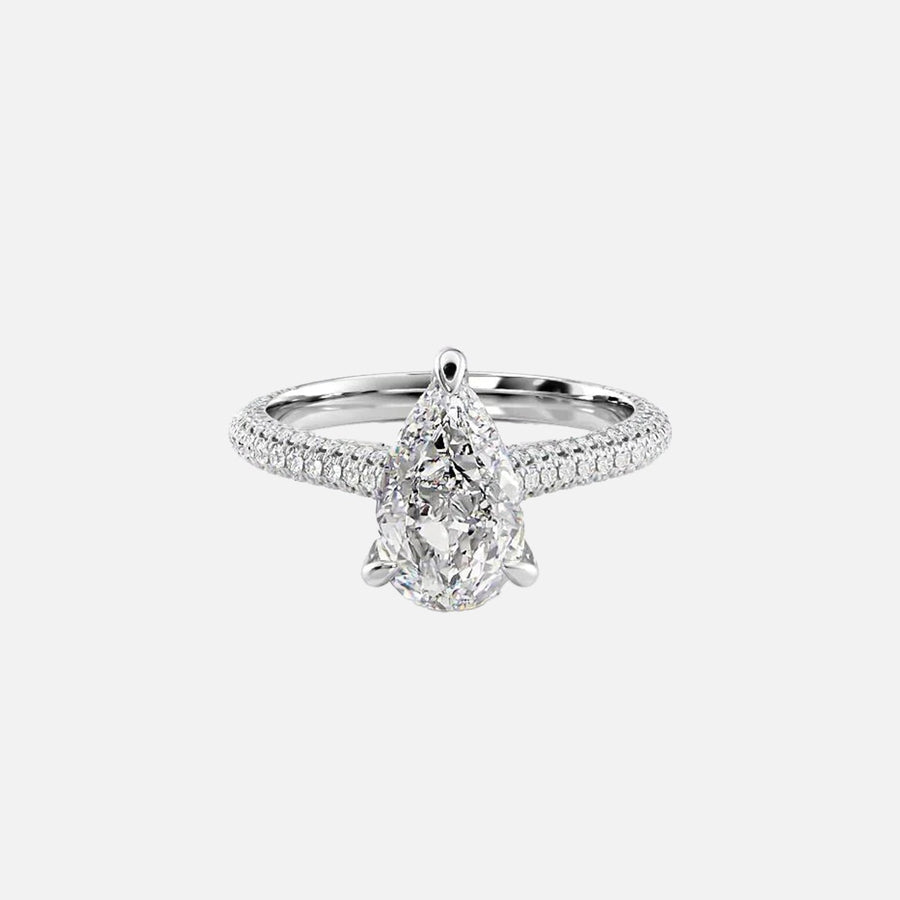  The Rachel Pear Moissanite Ring 14k White Gold 001
